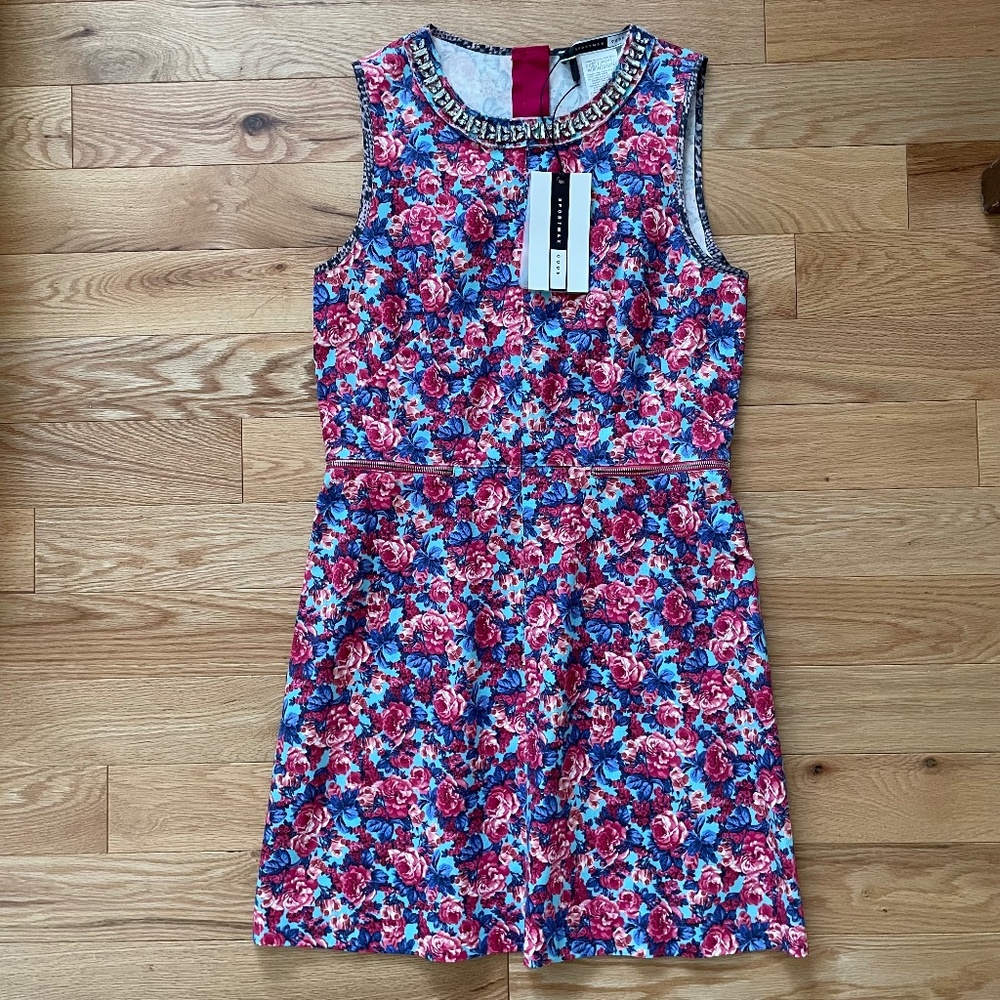 NWT spotmax code floral cotton mini shift dress